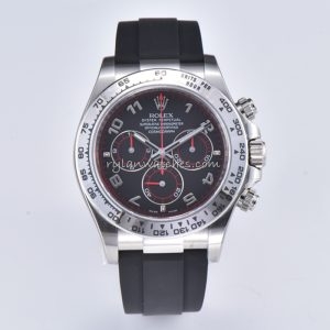 Rolex Daytona Black Dial Steel Rubber Clone 4130
