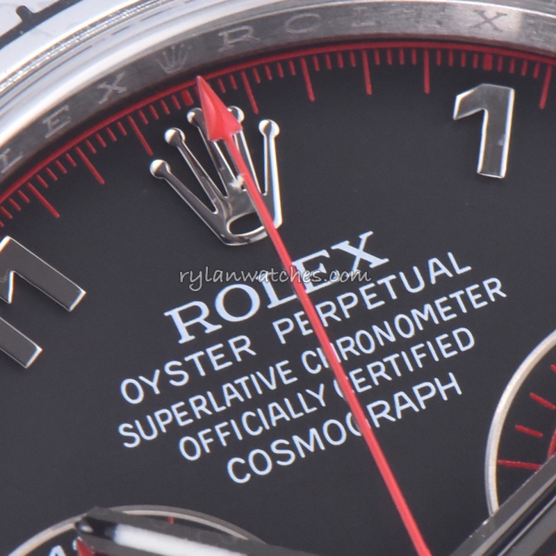 Rolex Daytona Black Dial Steel Rubber Clone 4130 40mm