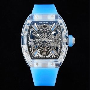 Richard Mille RM 12 Crystal Clear Strap Clone, Transparent Case, Swiss Movement, RM-12