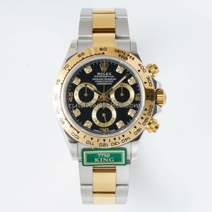 Rolex Daytona Black Dial Clone with Rose Gold Bezel 7750 Chronograph