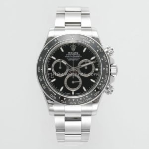 Rolex Daytona Steel Black Dial Clone with Steel Bracelet