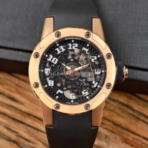 Richard Mille RM 063 Tourbillon Clone with Rose Gold Case and Black Strap