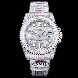 Rolex GMT-Master II Diamond Clone 116769TBR full diamond 904L steel watch