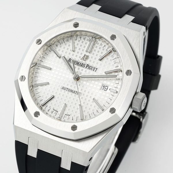 Audemars Piguet 15400 White with black rubber strap 41mm - Image 2