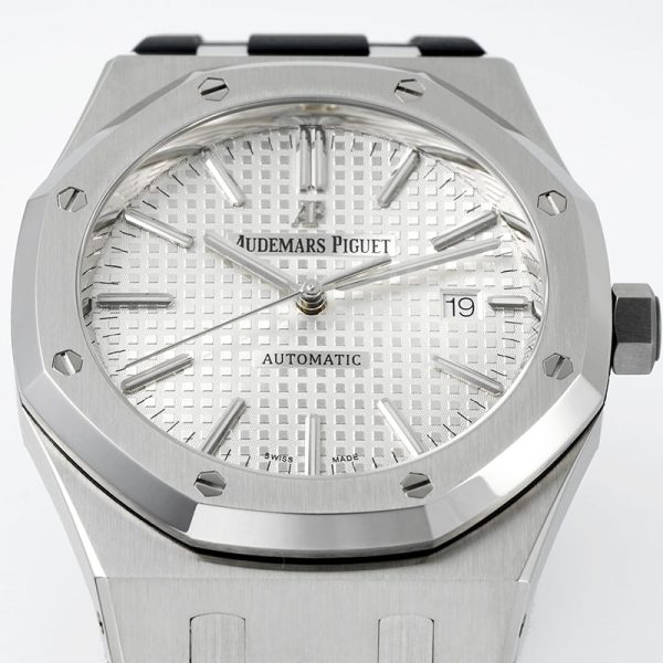 Audemars Piguet 15400 White with black rubber strap 41mm - Image 7