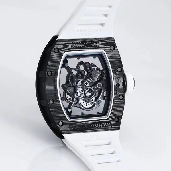 Richard Mille RM-55 rose gold ring carbon fiber shell black tape