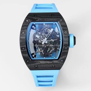 Richard Mille RM 55 Tourbillon Clone with White Sapphire Shock Absorber and Blue Accents