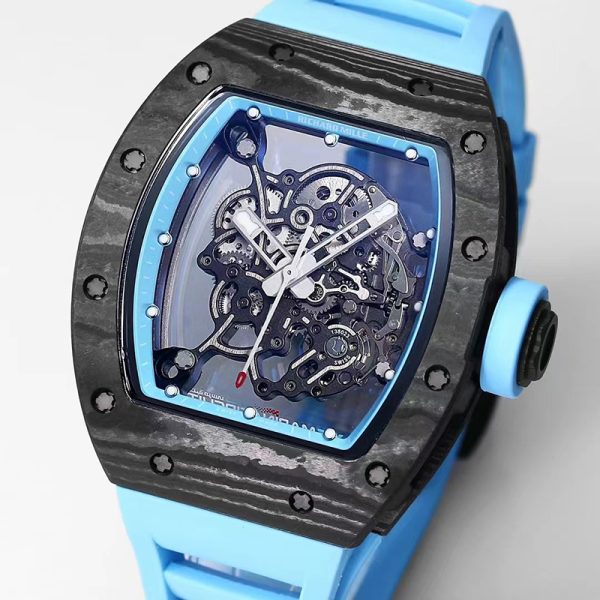 Richard Mille RM-55 Blue Ring Carbon Fiber Shell Black Tape