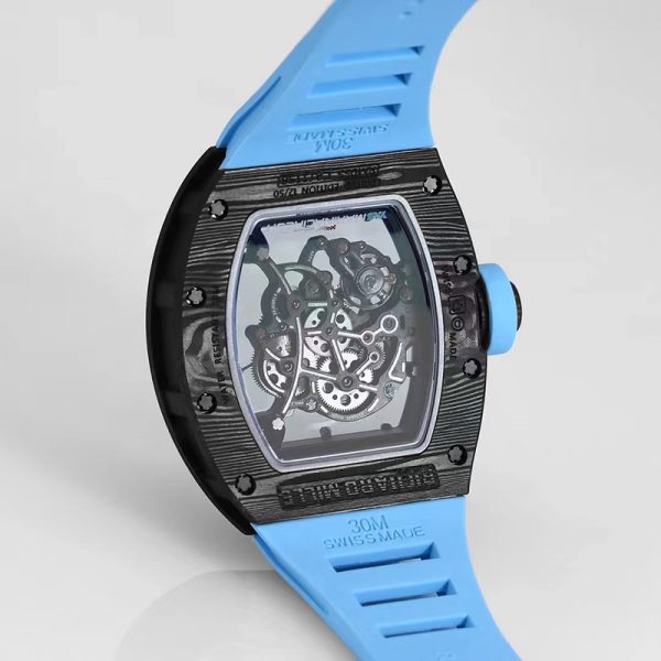 Richard Mille RM-55 Blue Ring Carbon Fiber Shell Black Tape