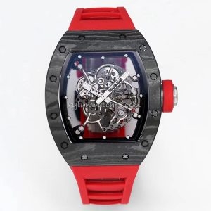 Richard Mille RM 55 Tourbillon Clone with White Sapphire Shock Absorber and Red Accents