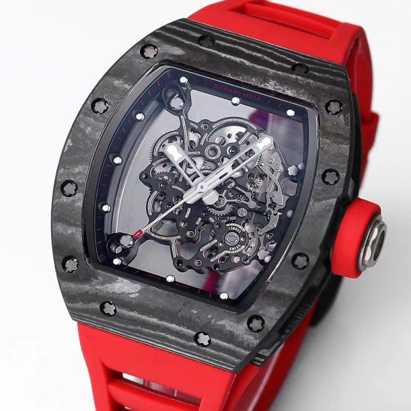 Richard Mille RM-55 Blue Ring Carbon Fiber Shell White Tape