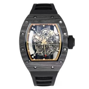 Richard Mille RM 55 Tourbillon Clone with Gold Accents and Black Strap