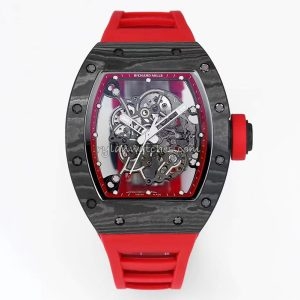 Richard Mille RM 55 Tourbillon Clone with White Sapphire Shock Absorber and Red Accents