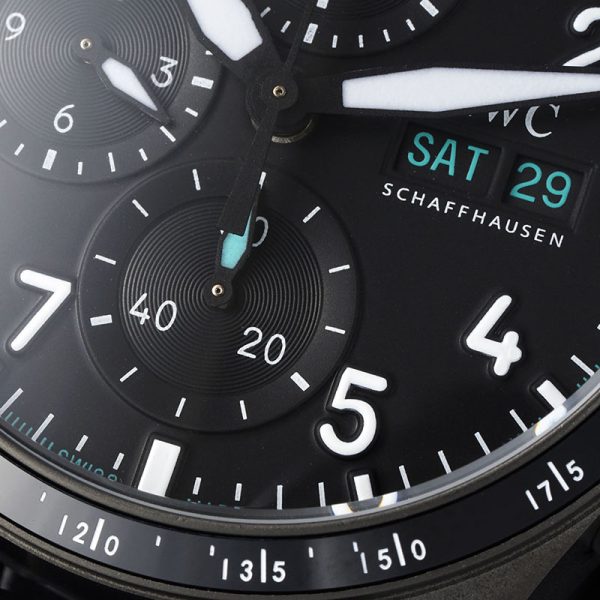 IWC Pilot AMG Chronograph Replica with rubber strap and ceramic bezel