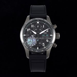 IWC Pilot AMG Chronograph Replica with rubber strap and ceramic bezel