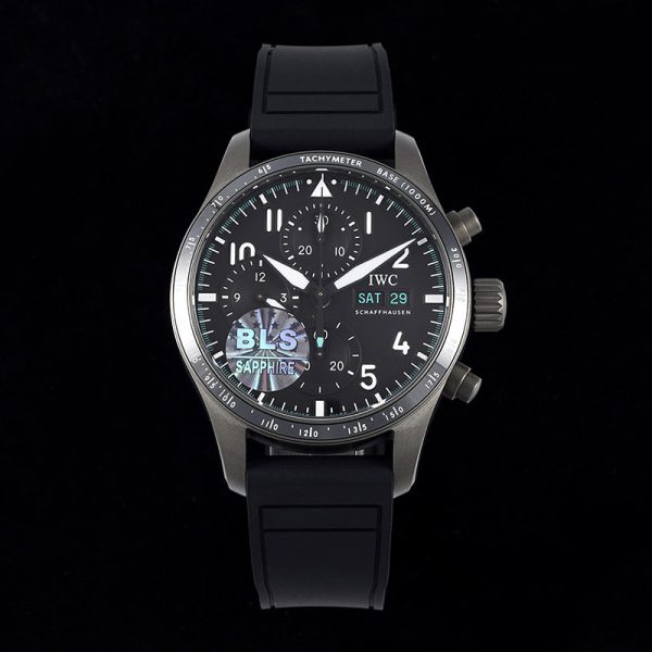 IWC Pilot AMG Chronograph Replica with rubber strap and ceramic bezel