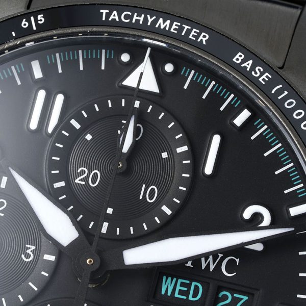IWC Pilot AMG Chronograph Replica with ceramic bezel and steel bracelet