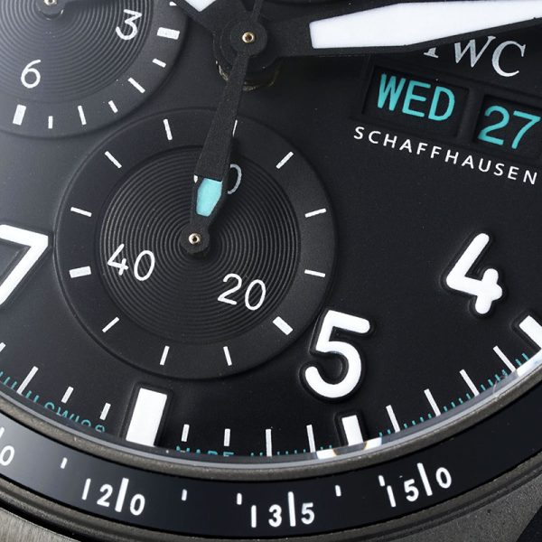 IWC Pilot AMG Chronograph Replica with ceramic bezel and steel bracelet