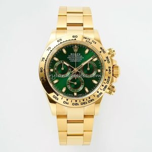 Rolex Daytona 116508 Green Dial Clone with Yellow Gold Case and Black Ceramic Bezel