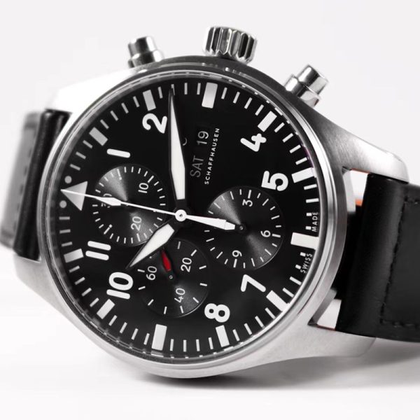 IWC Pilot Chronograph Black Dial Replica 43MM