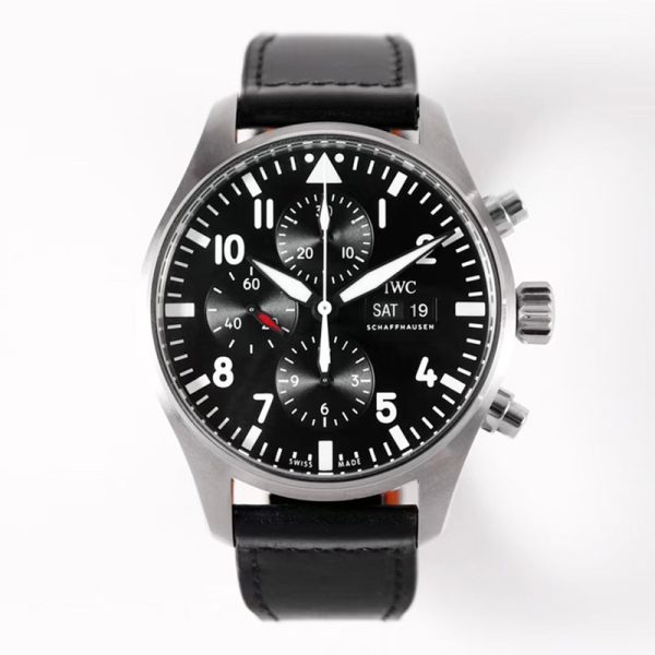 IWC Pilot Chronograph Black Dial Replica 43MM