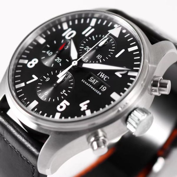 IWC Pilot Chronograph Black Dial Replica 43MM