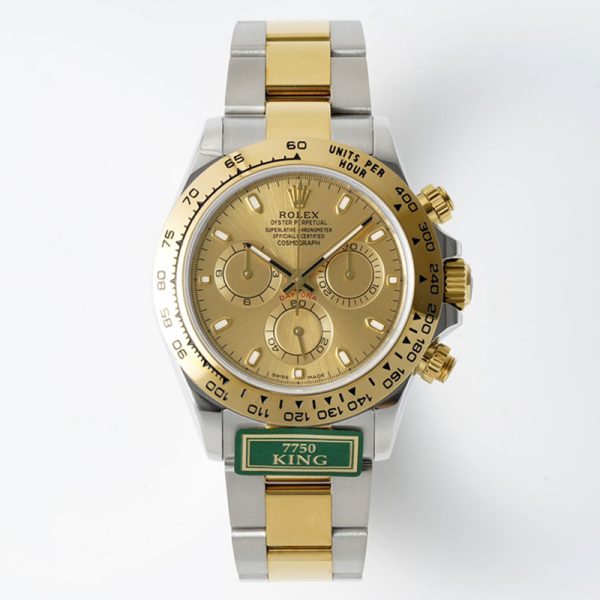 Rolex Daytona Champagne Dial Two-Tone Clone with Gold Dial and Bracelet