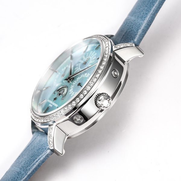 Vacheron Constantin Patrimony Perpetual Calendar Blue Mother of Pearl 36.5mm Diamond Clone