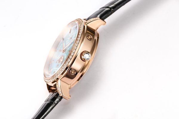 Vacheron Constantin Traditionnelle Moonphase Blue Mother of Pearl Diamond Clone 36.5mm