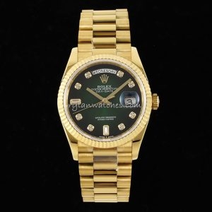 Rolex Day-Date 36mm Green Dial Yellow Gold Case Replica Watch
