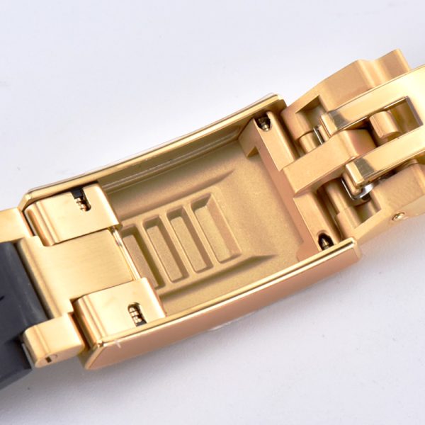 Rolex Yacht-Master 42mm Yellow Gold Black Bezel Black Dial Clone Rubber Strap