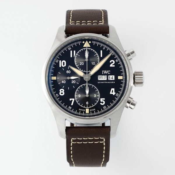 IWC Pilot Chronograph Steel Black Dial Clone Watch