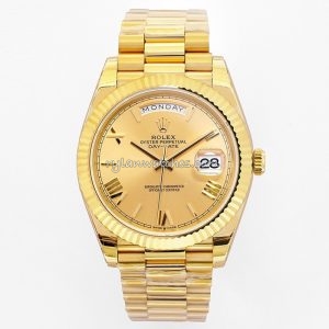 Rolex Day-Date 36mm Gold Dial Yellow Gold Case Replica Watch