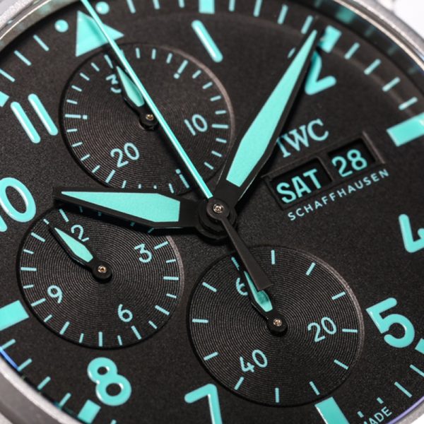 IWC Pilot Chronograph Clone Green Dial Fabric Strap