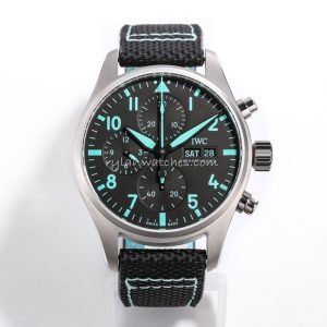 IWC Pilot Chronograph Clone Green Dial Fabric Strap