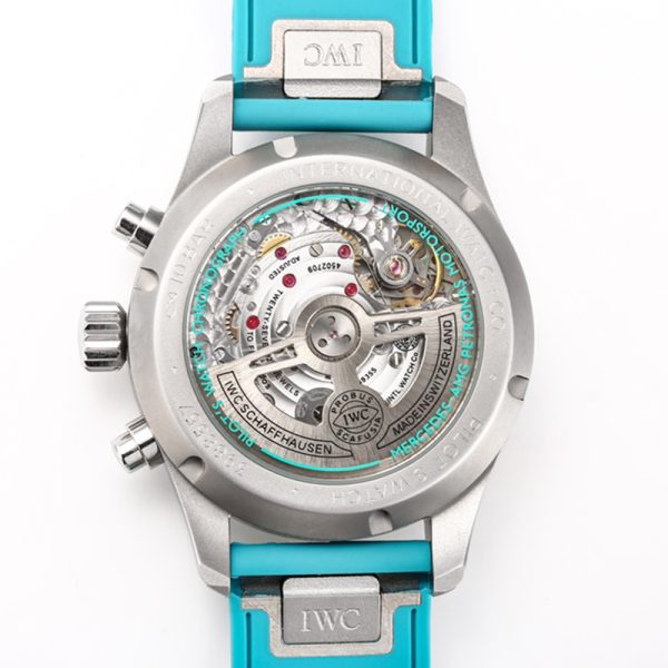IWC Pilot Chronograph Clone Petrol Green Dial Rubber Strap