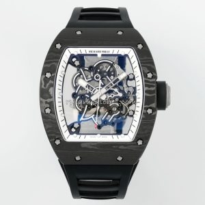 Richard Mille RM 55 Tourbillon Clone with White Sapphire Shock Absorber and Black Minute Track