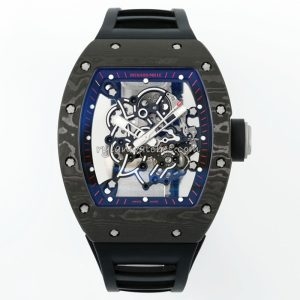 Richard Mille RM 55 Tourbillon Clone with Red Minute Track, White Sapphire Shock Absorber, and Carbon Fiber Case