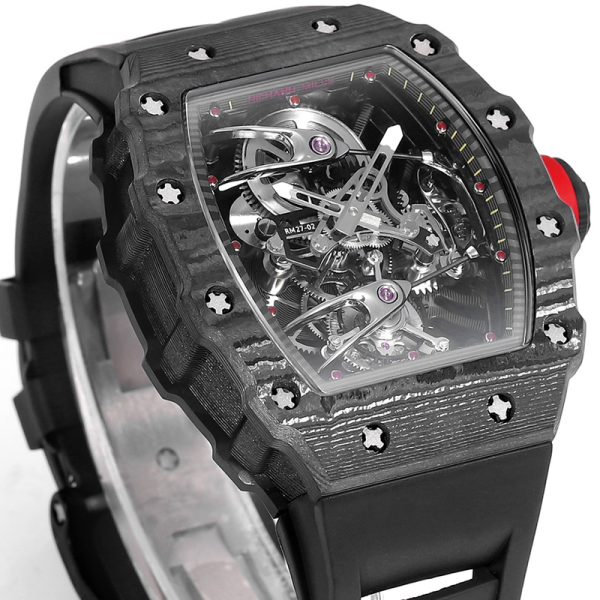 Richard Mille RM-27 white circle white TPT shell black braided belt