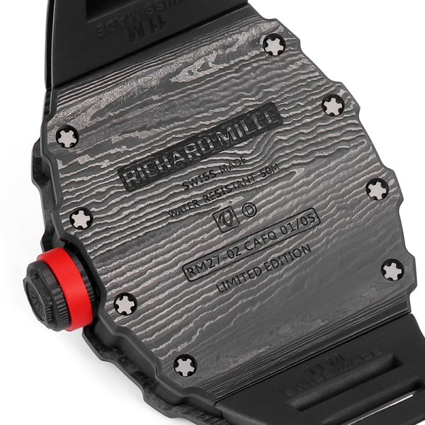 Richard Mille RM-27 white circle white TPT shell black braided belt