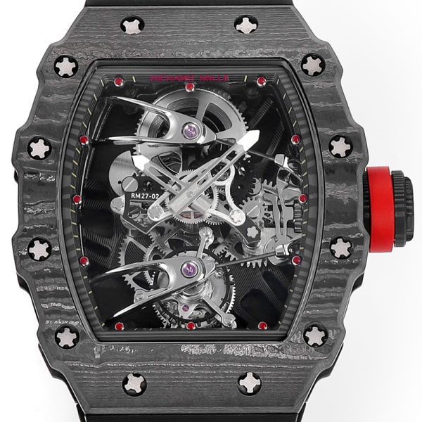 Richard Mille RM-27 white circle white TPT shell black braided belt