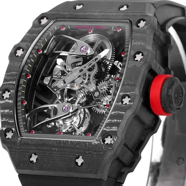 Richard Mille RM-27 white circle white TPT shell black braided belt
