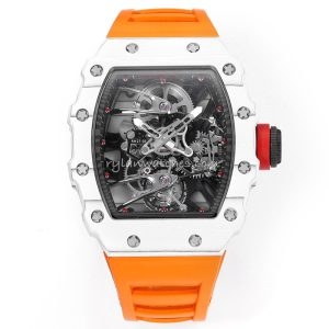 Richard Mille RM27-02 Tourbillon Clone with Carbon Fiber Case and Orange Rubber Strap