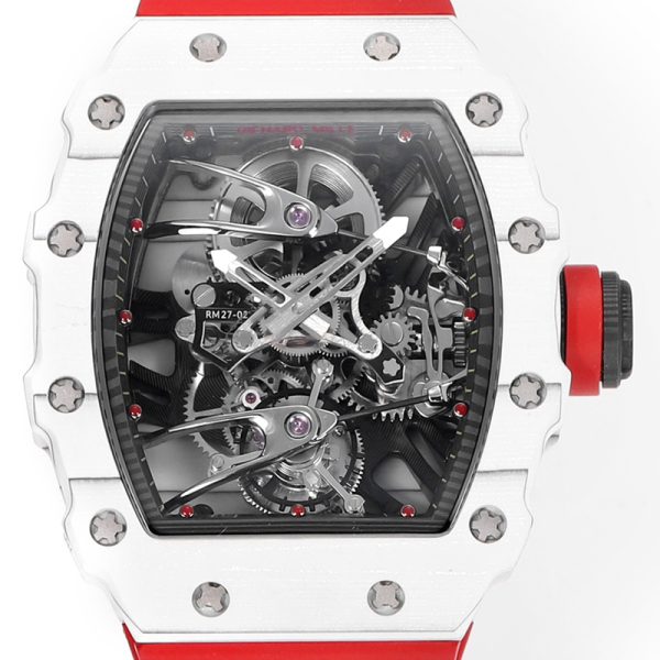 Richard Mille RM-27 black circle white TPT shell white tape