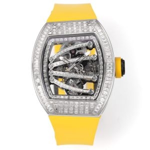 Richard Mille RM 059 Tourbillon Clone with Diamond-Set Case and Yellow Strap