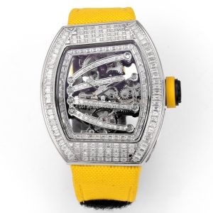Richard Mille RM 059 Tourbillon Clone with Diamond-Set Case and Yellow Strap