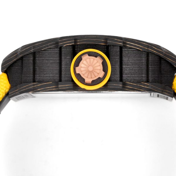 Richard Mille RM-12 black ring carbon fiber shell white tape