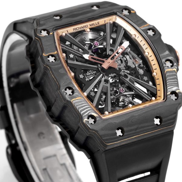 Richard Mille RM-12 Black Circle White TPT Shell Blue Braided Belt