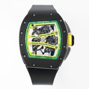 Richard Mille RM 061 Tourbillon Clone with Full Ceramic Case and Black Strap