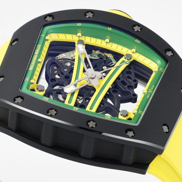 Richard Mille RM-61 Ultimate Runway (Green Circle Carbon Fiber Shell Yellow Braided Belt)